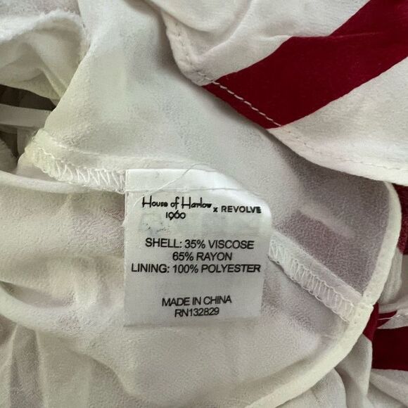 House of Harlowe Claudine Top in White & Red Size S - Picture 6 of 8